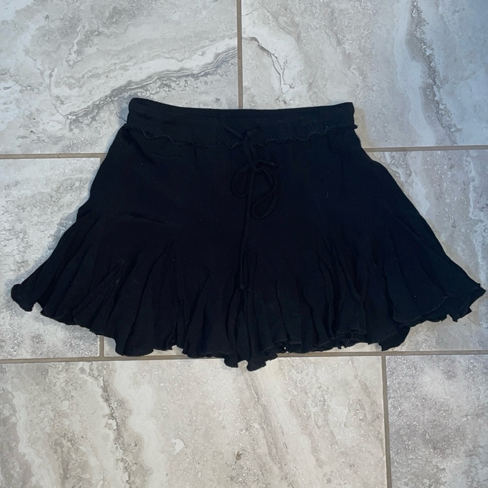 Black Frilly Tie Skirt